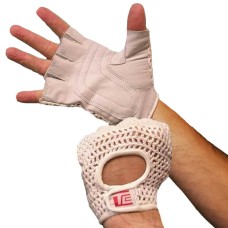Weightlifting Gloves Real Leather Padded with Mesh Back