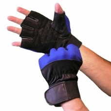 Weightlifting Leather Palm Gloves With Spandex Back And Wristwrap